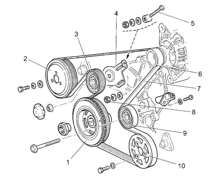 Ремень генератора установка своими руками Accessory Drive Belt Tension Adjustment (Chevrolet Niva 1 2002-2016: Power unit: