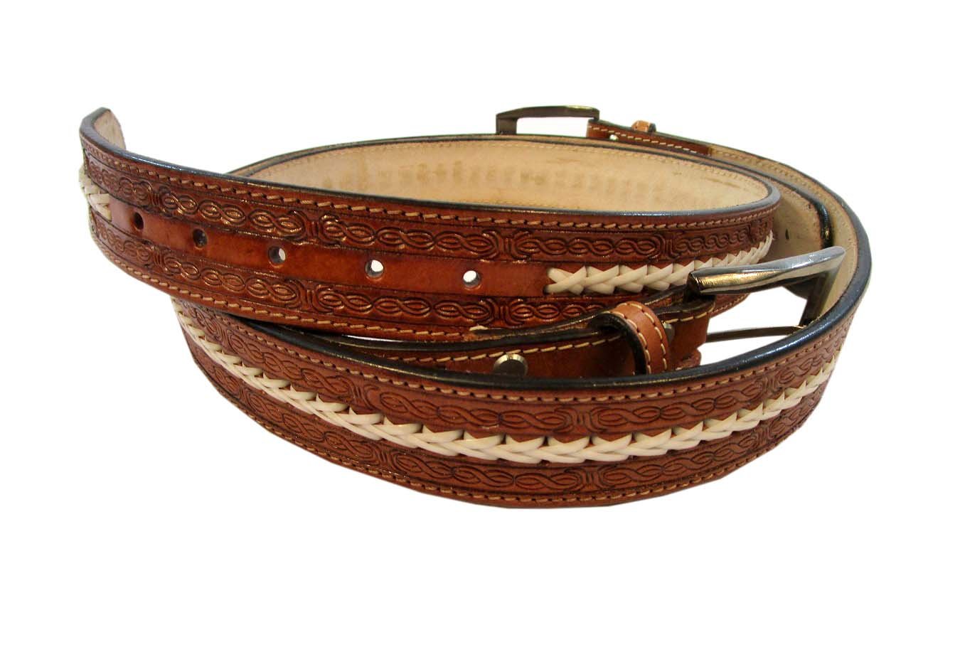 Ремень в ковбойском стиле женский Buck Stitch Tooled Leather Fashion Western Men Belt Ремни