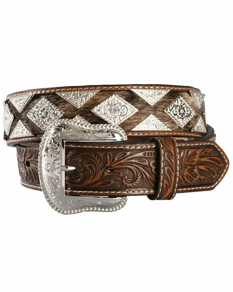 Ремень в ковбойском стиле женский Nocona Pro Series Men's Hair-on Hide Concho Belt Western belts, Concho belt, Bel