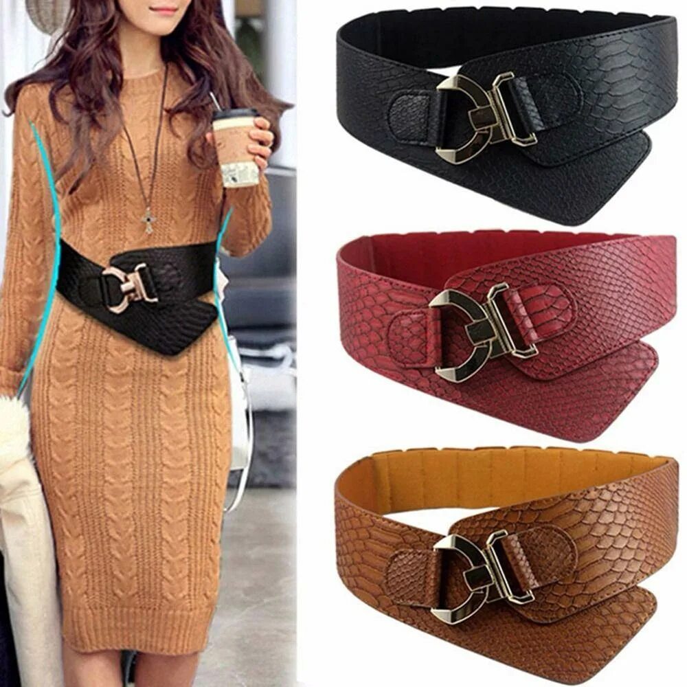 Ремень женский мода 2024 Metal Buckle Waist Belt Litchi Pattern Waist Corset Belt Vintage Waistband Cumme