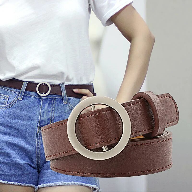 Ремень женский мода 2024 Fashion Trend Brand Classic Vintage Women Round Buckle Waist Belt Decorative Jea