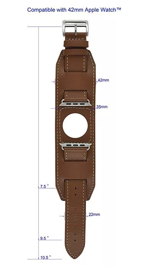 Ремешок для смарт часов из кожи выкройка Amazon.com: Moulin 42mm Smart Watch Cuff Strap Brown #BL2443501100: Cell Phones 