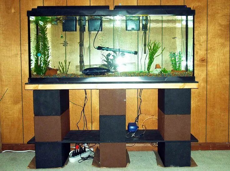 Ремонт аквариума своими руками Build a Strong, Inexpensive Aquarium Stand Bloco de cimento, Suporte de tanque, 