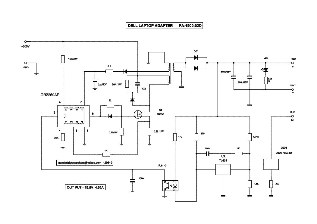 Ремонт блока питания ноутбука своими руками DELL PA-12 HA65NS1-00 REV.A01 SMPS SCH Service Manual download, schematics, eepr