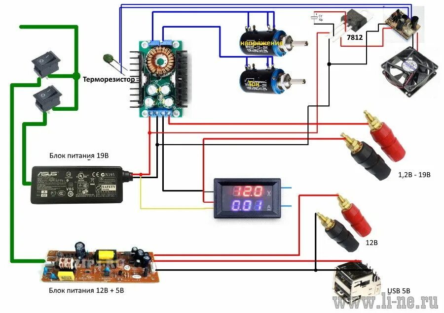 Ремонт блока питания своими руками пошагово Недолабораторник или простой регулируемый БП из модулей с Али и того, что было. 