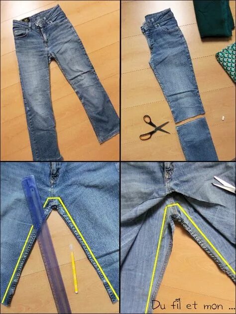 Ремонт брюк своими руками 10 популярных идей на тему "customiser jupe en jean" для вдохновения