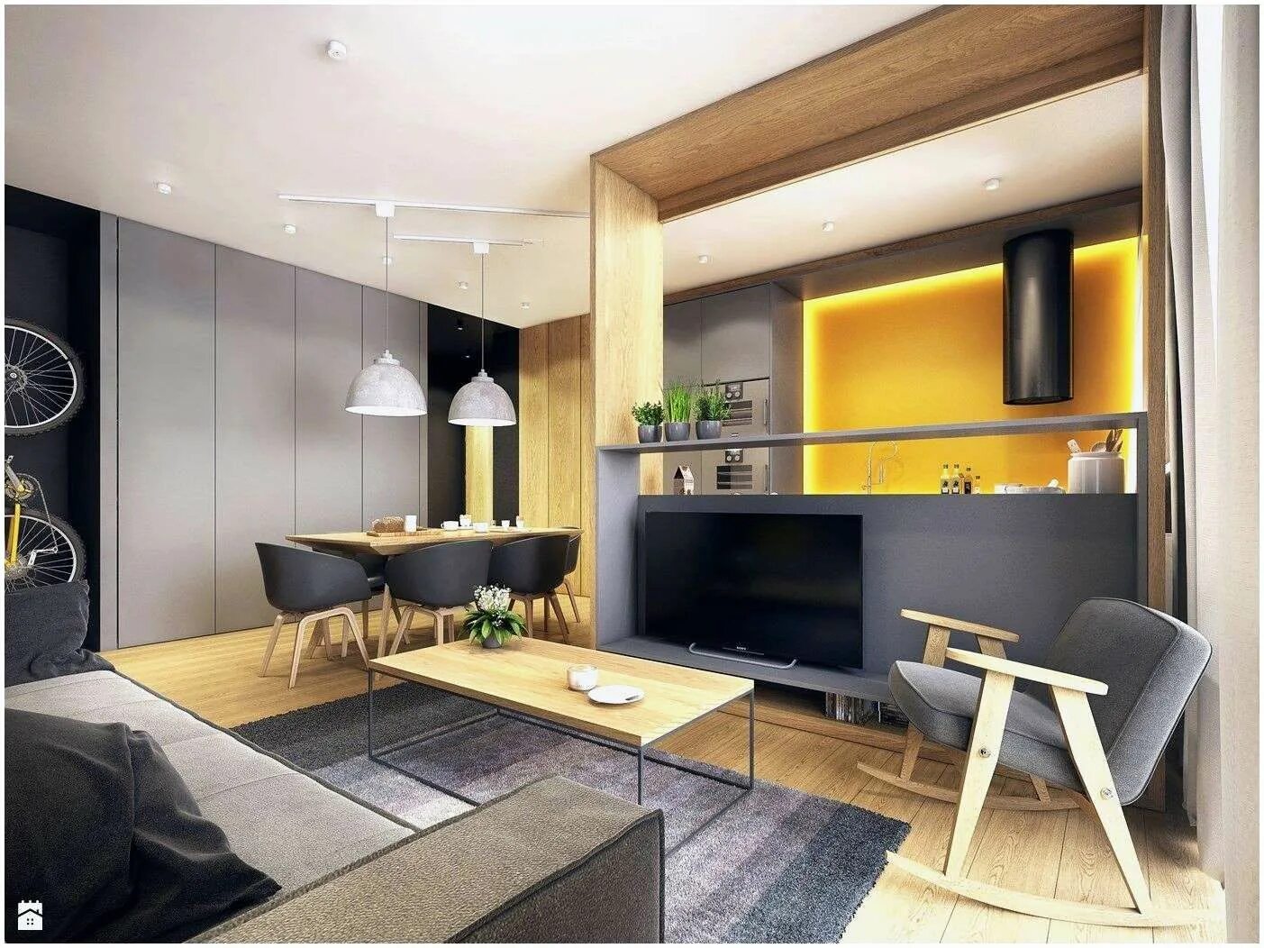 Ремонт дизайн студия интерьера Amenagement Petit Salon Cuisine Apartment interior, Modern apartment decor, Apar