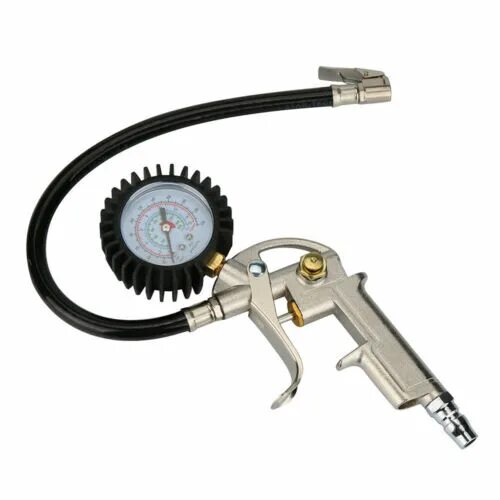 Ремонт для подкачки шин своими руками o220 PSI Pistol-Type Air Chuck With Dial Tire Inflator Gauge Flexible Hose_AU eB