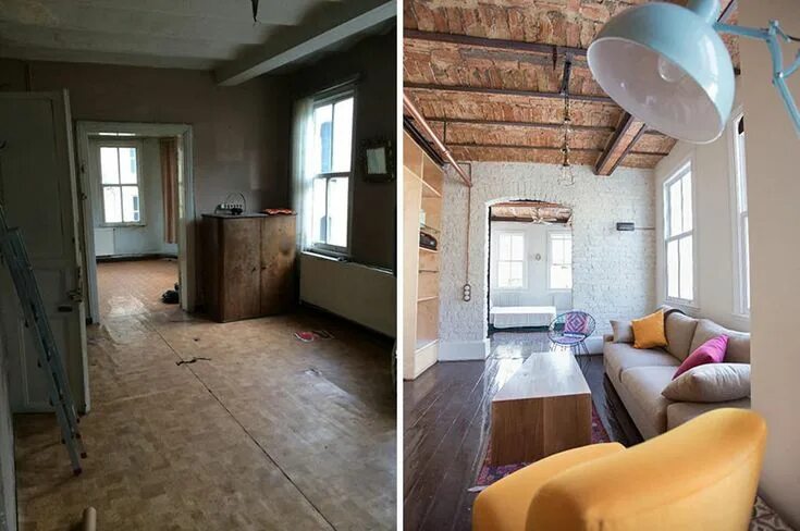 Ремонт до и после фото Before & After - An apartment makeover inside an old building Apartment makeover