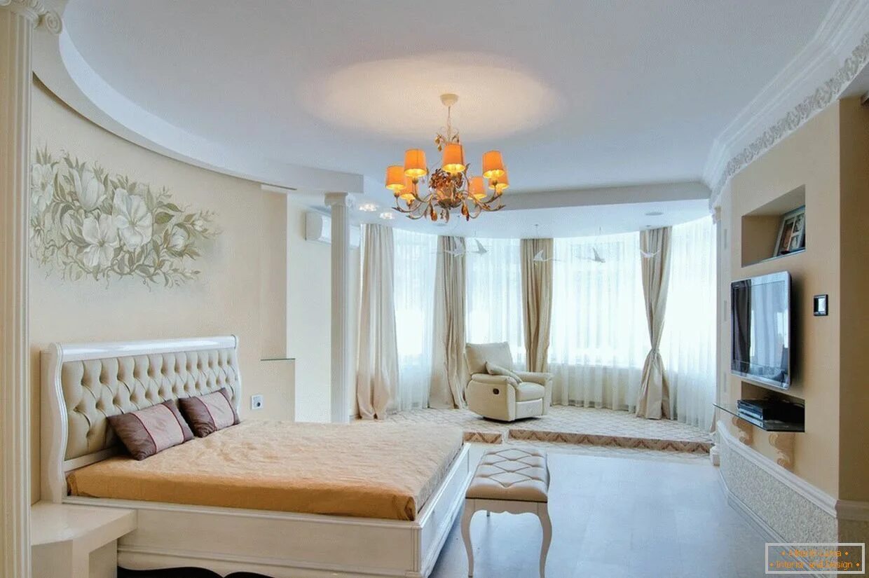 Ремонт дома спальни фото Bedroom in a private house: design and interior