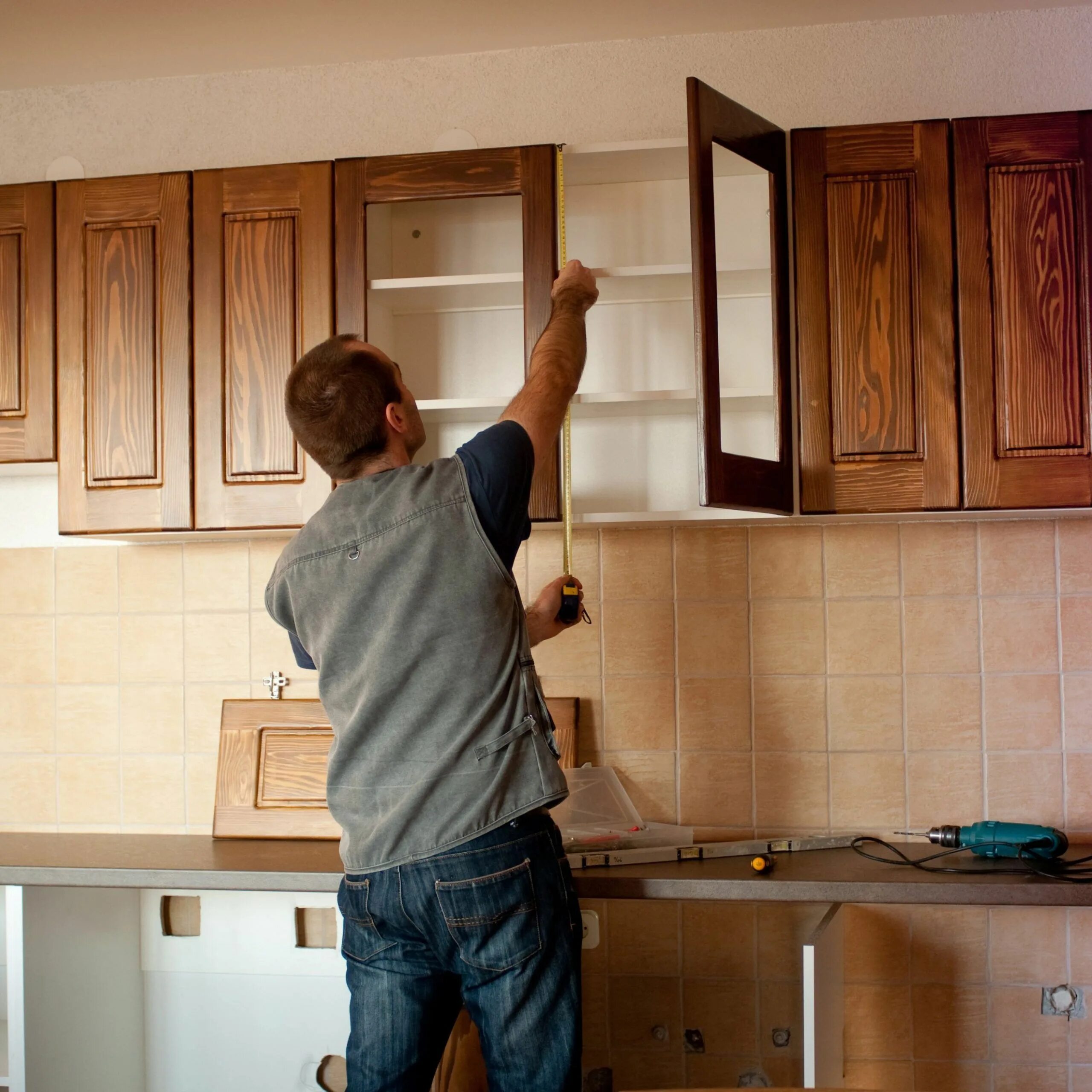 Ремонт дома своими руками кухня What Height To Hang Kitchen Wall Cabinets Uk 주방 리모델링, 부엌리모델링, 청소