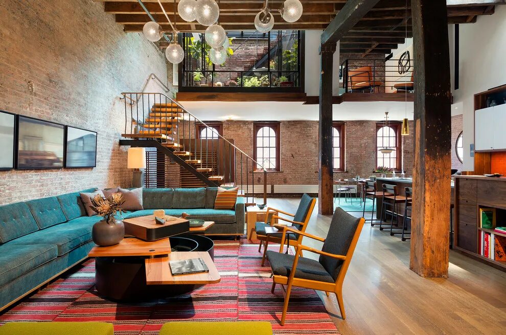 Ремонт дома в стиле лофт Tribeca Loft - Лофт - Гостиная - Нью-Йорк - от эксперта Andrew Franz Architect P