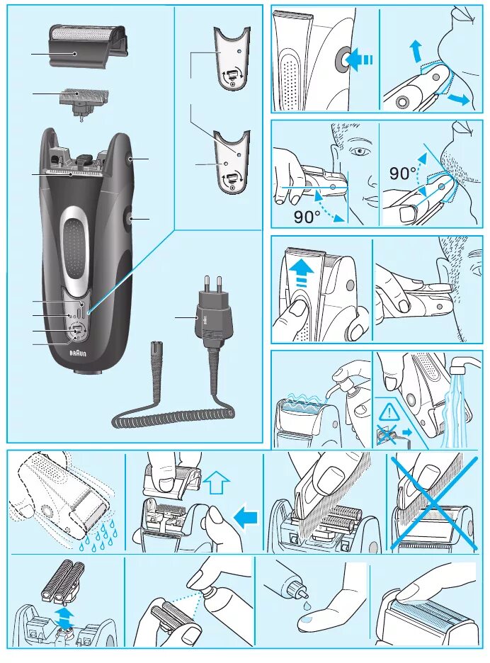 Ремонт электробритв своими Manual Braun series 3 360 g (page 3 of 41) (English, German, Dutch, Danish, Fren