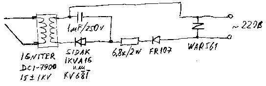 Ремонт электроподжига своими руками Аналог динистора на плате котла Daewoo-100
