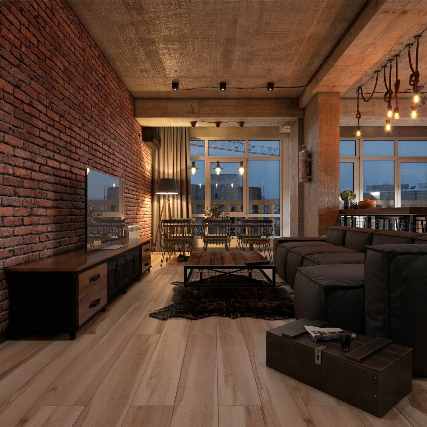 Ремонт гостиной стиль лофт Loft on Behance Loft design, Dream home design, Loft interiors