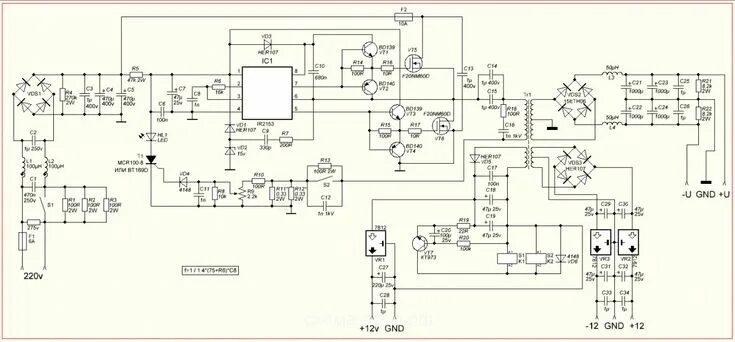 Ремонт импульсного блока своими руками Блок питания 1000 Ватт на IR2153. Часть 1. - Схема-авто - поделки для авто своим