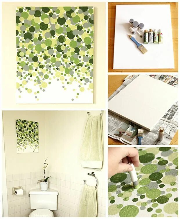 Ремонт из подручных материалов своими руками 15 DIY Paintings for Non Artists - Just Paint It Blog Diy bathroom decor, Inexpe