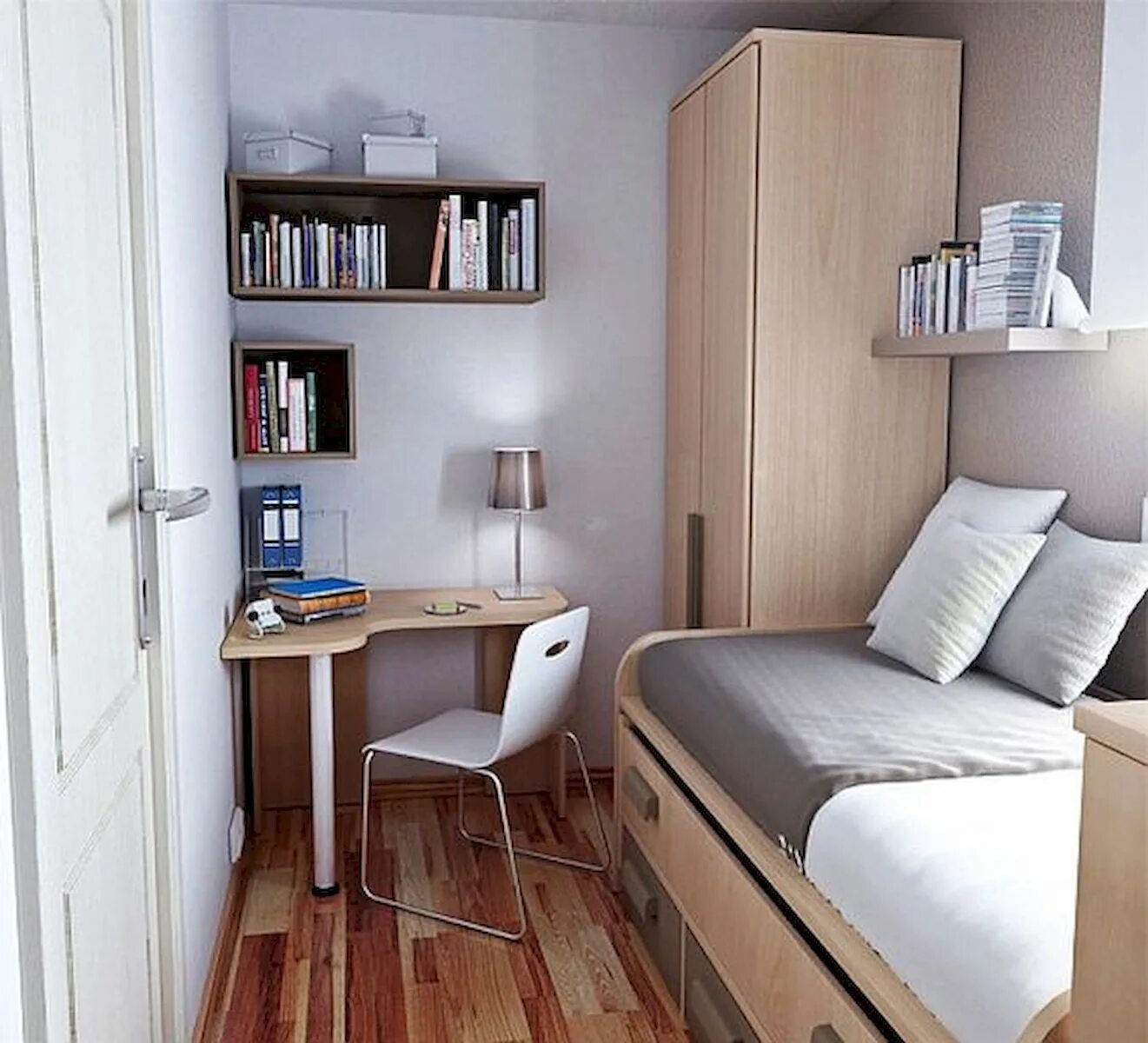 Ремонт комнаты фото малых размеров 33 Ideas For Small Apartment Bedroom College33DECOR Small apartment bedrooms, Ap