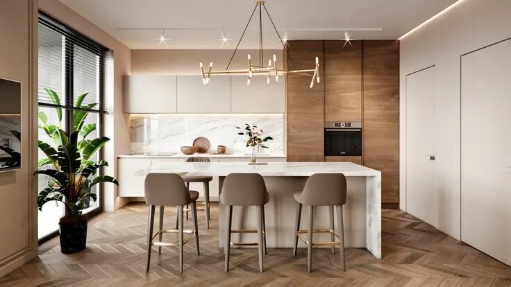 Ремонт кухни 2024 дизайн интерьера Проект дизайна RYBALSKY APARTMENT "Anna Neiman Design" Modern kitchen apartment,