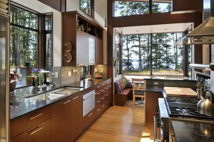 Ремонт кухни частного дома фото Lopez Island Residence / David Vandervort Architects Interior design kitchen, Mo