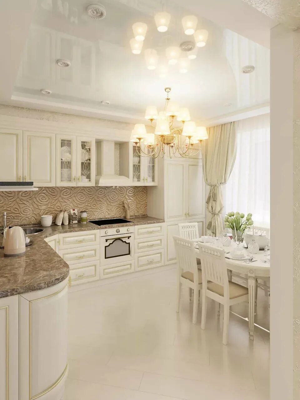 Ремонт кухни светлых тонах фото White and beige kitchens in the interior (61 Photos)