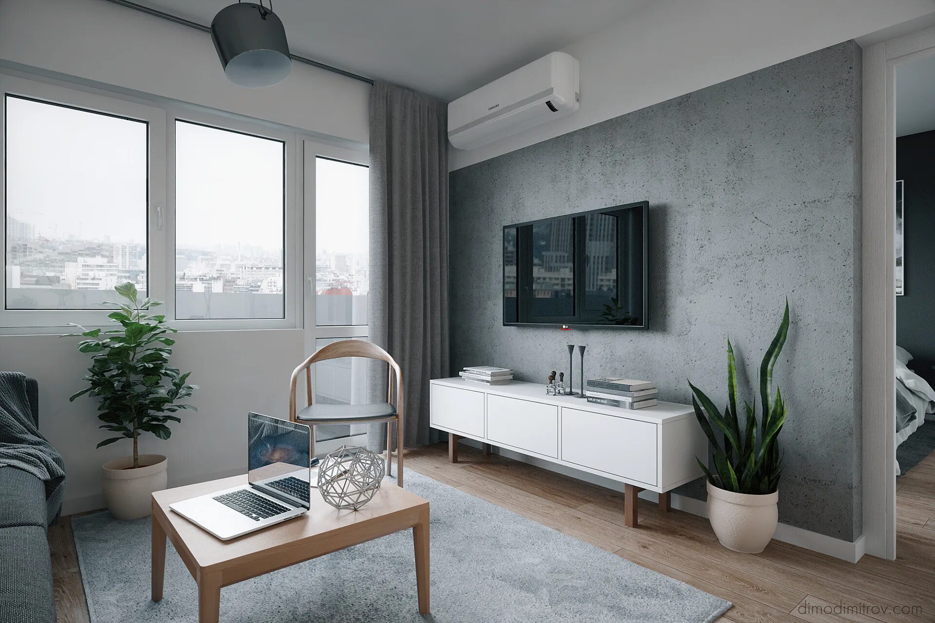 Ремонт квартиры в серых тонах фото Small Apartment :: Behance