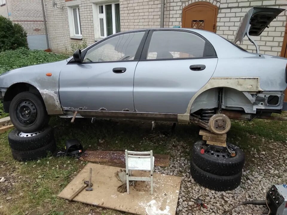 Ремонт ланоса своими руками Жестянка (ч.6): крыло, задняя арка, примерка. - Chevrolet Lanos, 1,5 л, 2008 год