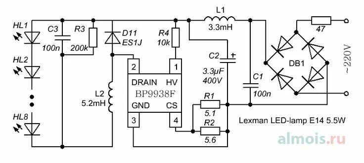 Ремонт led светильника 36wt драйвер своими руками Устройство светодиодной лампы Lexman E14 5.5 Вт Лампа, Электроника, Принципиальн