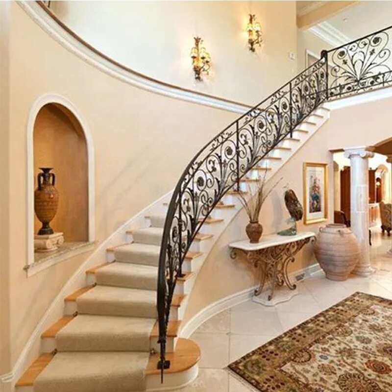 Ремонт лестницы в частном доме фото Elegant decorative wrought iron stair railing/modern iron railing designs Alibab