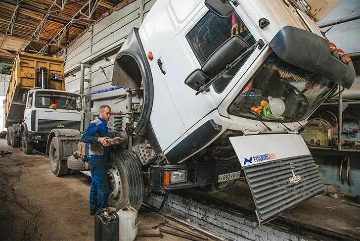 Ремонт маза своими руками Photo: Грузовой автосервис Грабцево, repair of trucks, selo Grabtsevo, Sovetskay