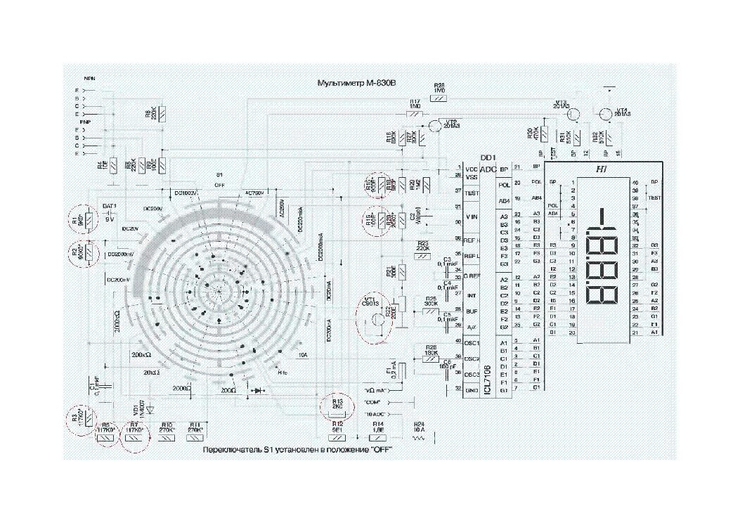 Мультиметр MAS838. Рисунок-схема. - 02.Популярный мультиметр MASTECH MAS838. - М