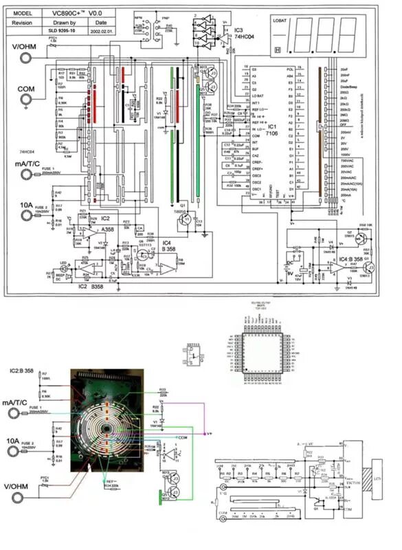 Ремонт мультиметров своими руками схемы Ответы Mail.ru: Транзистор . Схема тестера DT9205A EX-L . Маркировка платы SLD 9