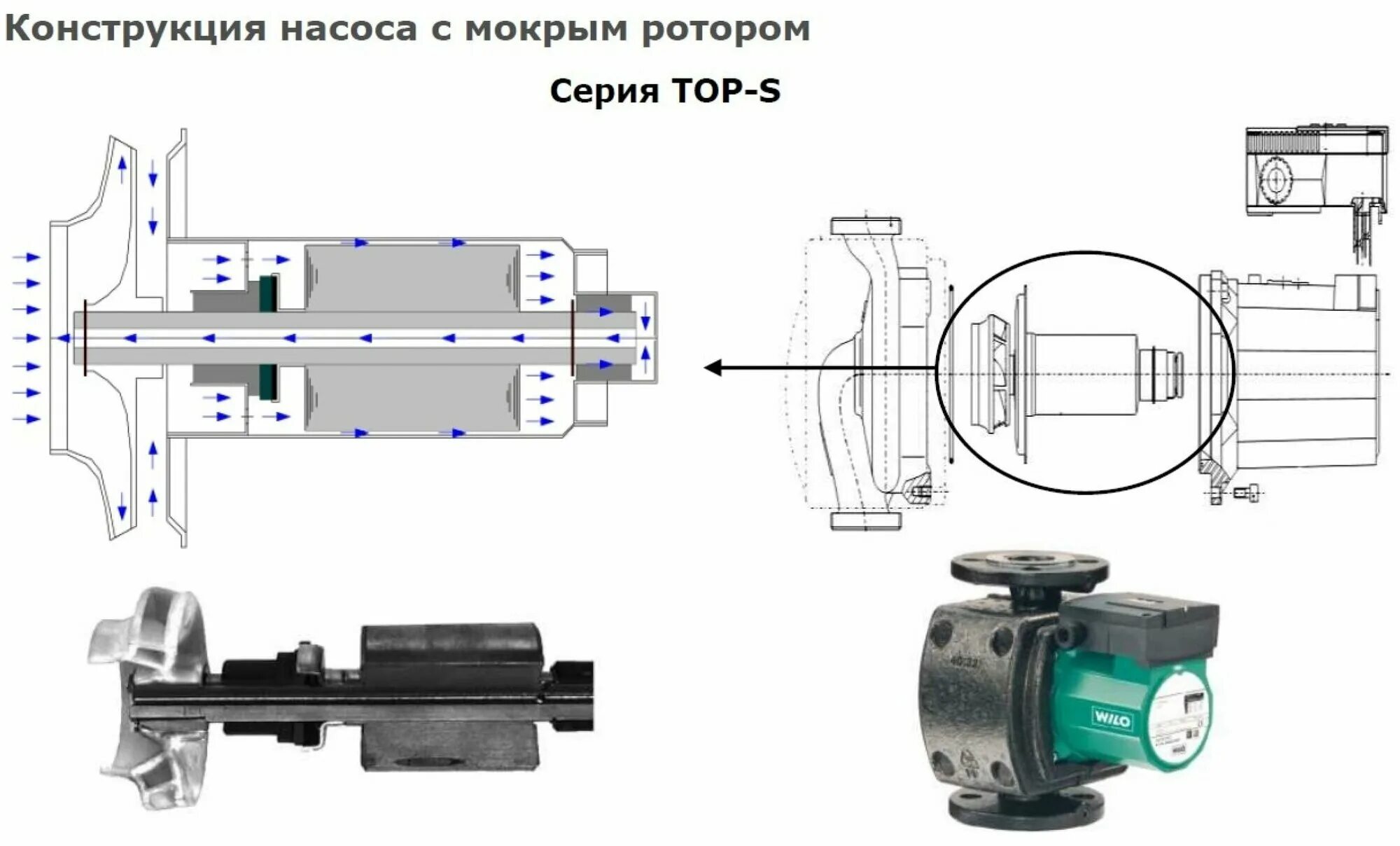 Ремонт насоса wilo своими Циркуляционный насос Wilo TOP-S 50/7 DM PN6/10 (610 Вт) - купить в интернет-мага