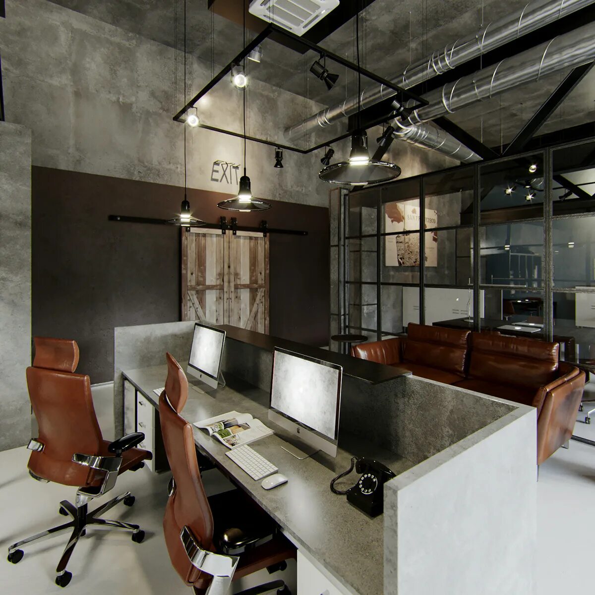 Ремонт офиса в стиле лофт loft office :: Behance