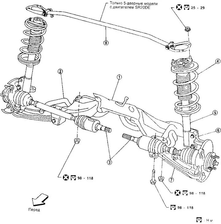 Ремонт передней подвески своими руками Front suspension device (Nissan Almera 1 N15, 1995-2000) - "Chassis: Front suspe