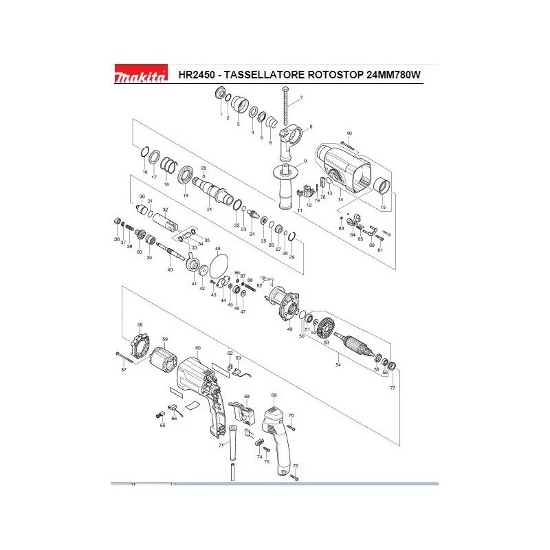 Ремонт перфоратора макита своими руками Ricambi Makita per Tassellatore SDS-Plus HR2450