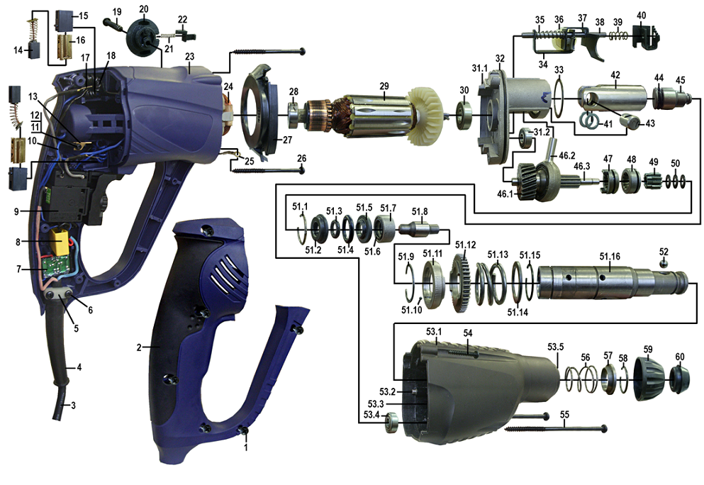 Ремонт перфоратора своими руками Каталог запчастей: ПРЭ-8