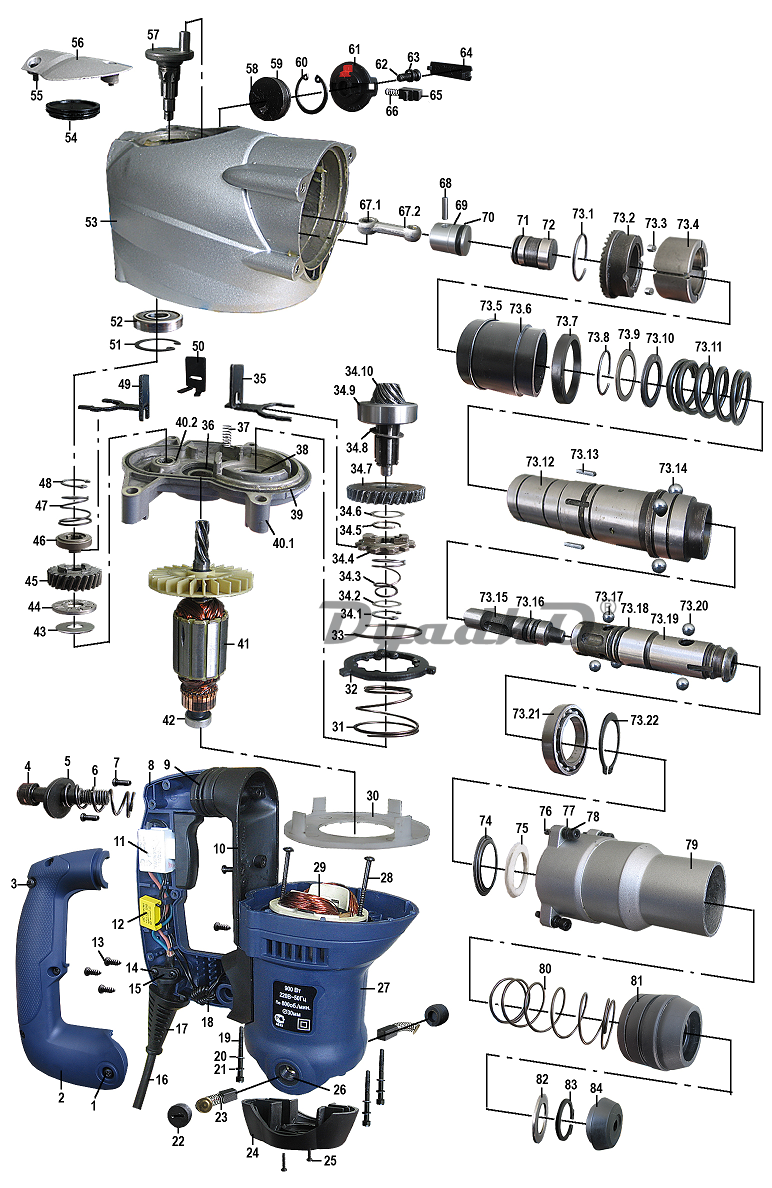 Ремонт перфоратора своими руками Схема (деталировка) перфораторы ДИОЛД ПРЭ-5 В. Подбор по модели, низкие цены в и