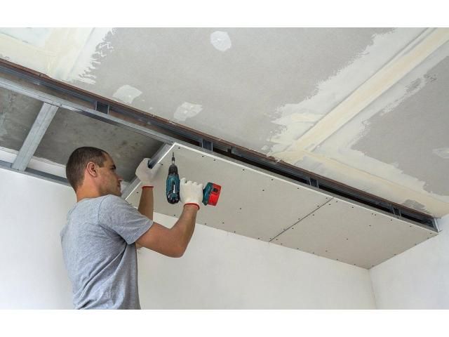 Ремонт потолка своими руками Services de bricolage et petits travaux Basement remodeling, Gypsum ceiling, Dry