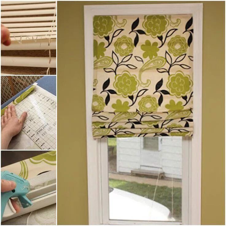 Ремонт рулонных штор своими Easy DIY No Sew Roman Shades Out of Mini Blinds Diy roman shades, Diy home decor