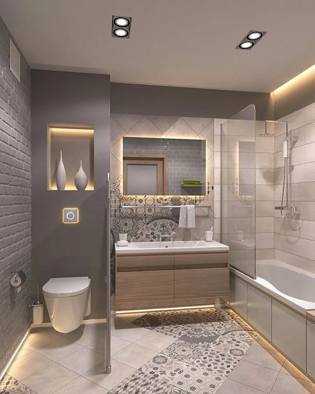 Ремонт санузла фото современный дизайн #decor Basement bathroom remodeling, Bathroom design small, Bathroom interior