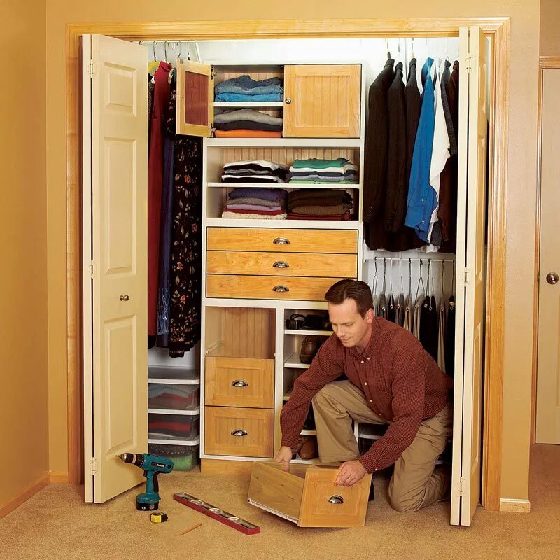 Ремонт шкафа фото Super-flexible closet storage system Woodworking Plan