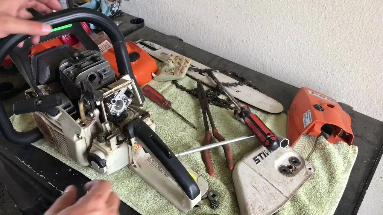 Ремонт штиль своими STIHL MS260 Pro Chainsaw Clutch An Sprocket Replacement - YouTube