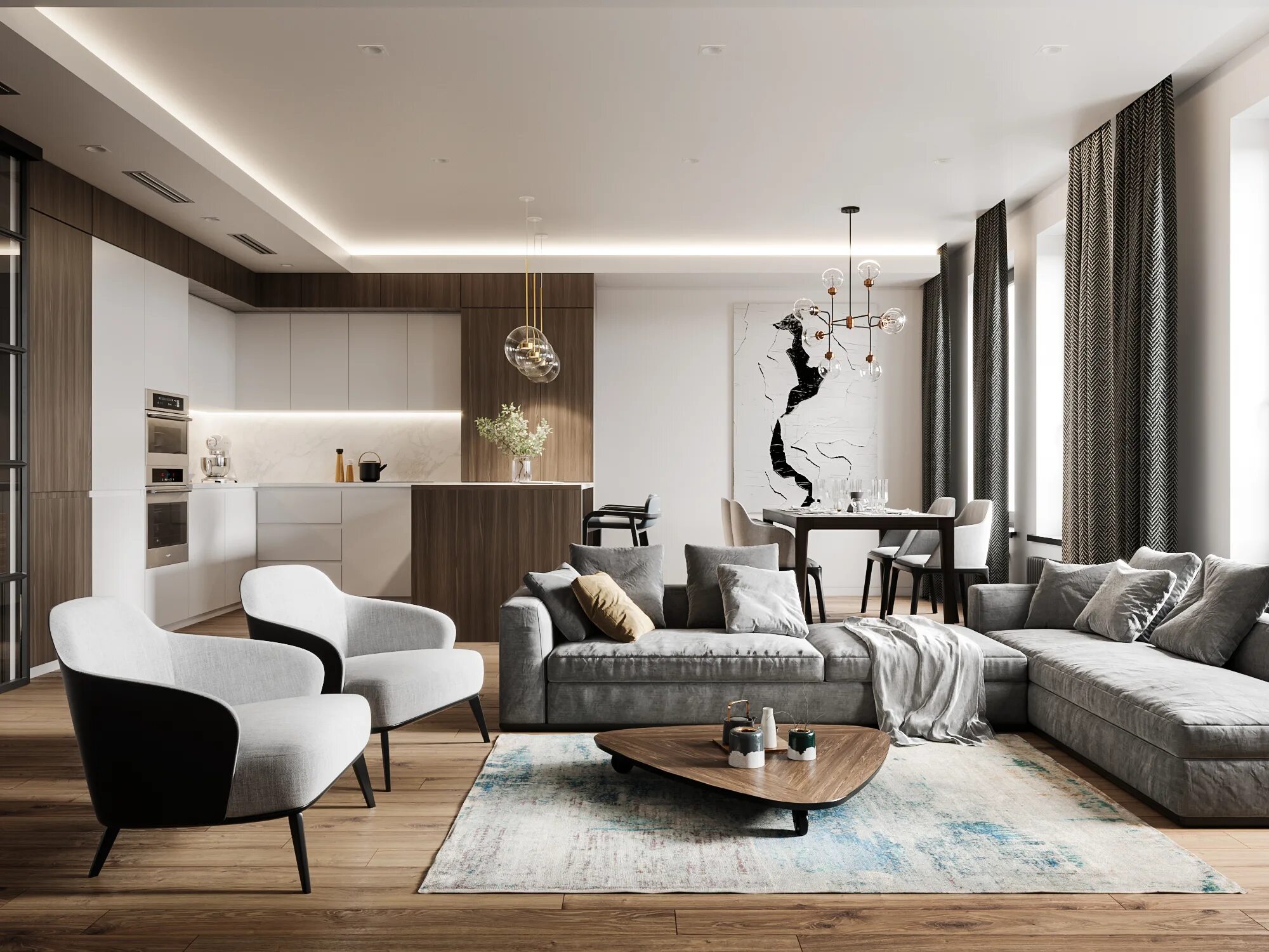 Ремонт современный интерьер Apartment in minimalist style :: Behance