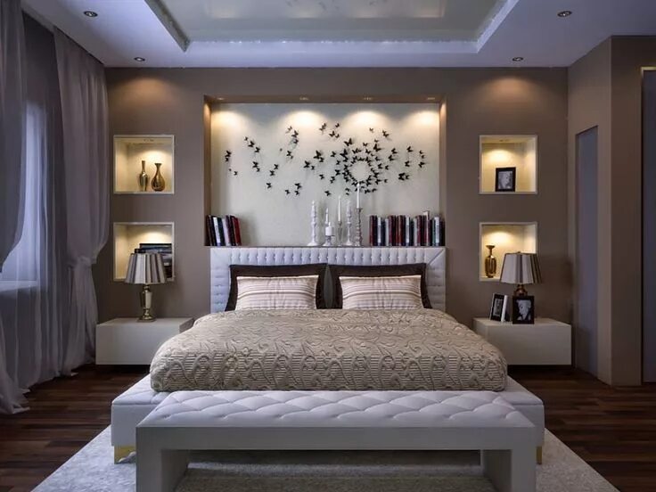 Ремонт спальни своими руками Piękne wnętrza - Bedroom design, Ceiling design bedroom, Modern bedroom