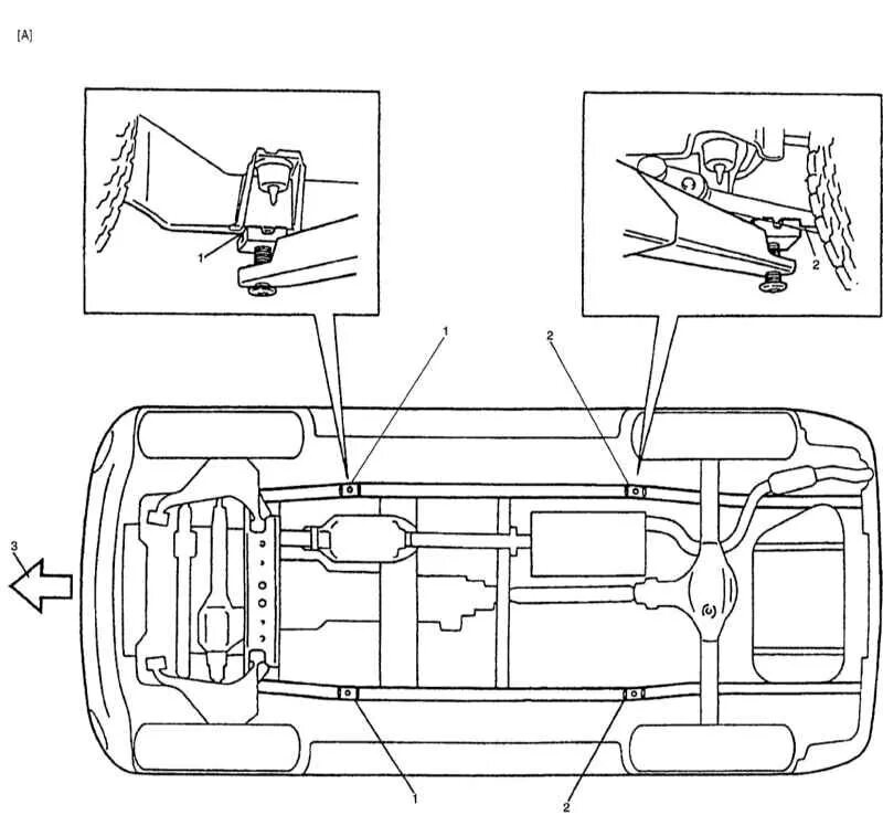 Ремонт сузуки гранд витара своими руками Сузуки Гранд Витара ФТ/ГТ 1998-2005, бензин: Места для подъема автомобиля (Инфор
