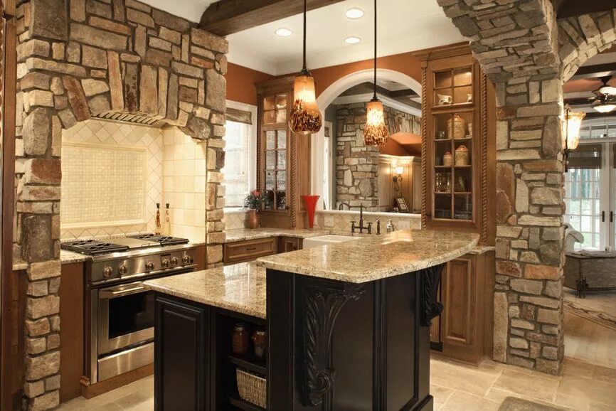 Ремонт своими руками искусственный камень 101 Custom Kitchen Design Ideas (Pictures) Stone kitchen design, Kitchen interio