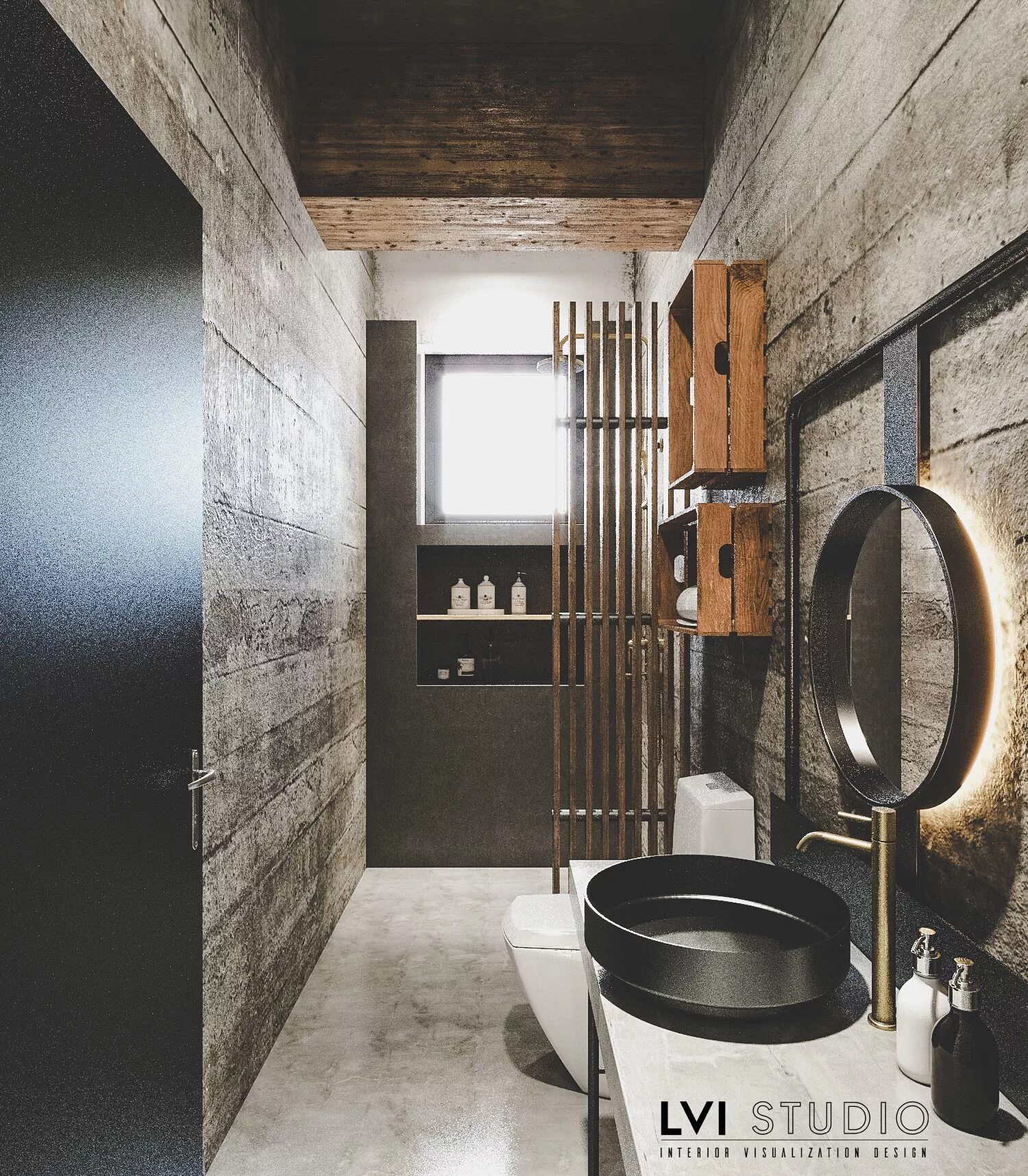 Ремонт туалета в стиле лофт INDUSTRIAL AND SCANDINAVIAN on Behance Loft design, Industrial style bathroom, T