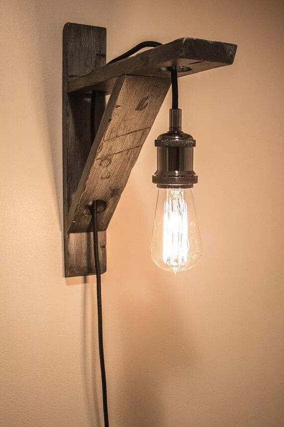 Ремонт уличного светильника своими руками Distressed Wood Pendant Light Wall Mount W/ Braided Cord and Etsy Wood pendant l