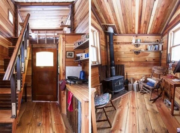 Ремонт в дачном домике внутри фото Rustic Tiny House Interior Rustic tiny house, Tiny house swoon, Tiny house livin